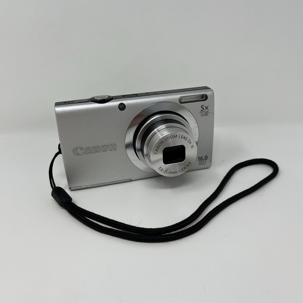 Canon PowerShot A2400 IS 16MP 5x Optical Zoom Digital Camera Silver Tested read